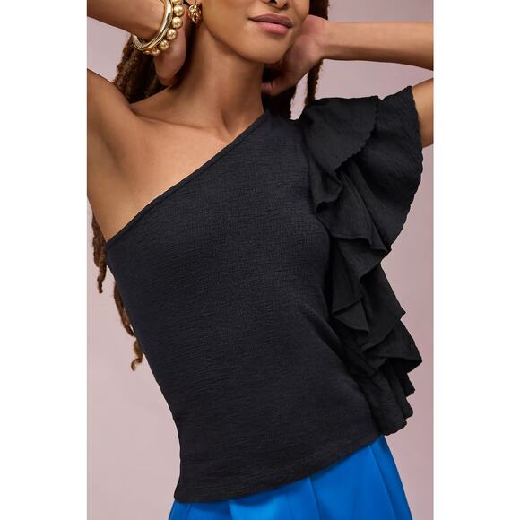 Anthropologie Ruffled One-Shoulder Top - New XL - Picture 4 of 6